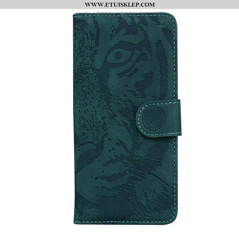 Etui Folio do Poco M3 Pro 5G Nadruk Twarzy Tygrysa